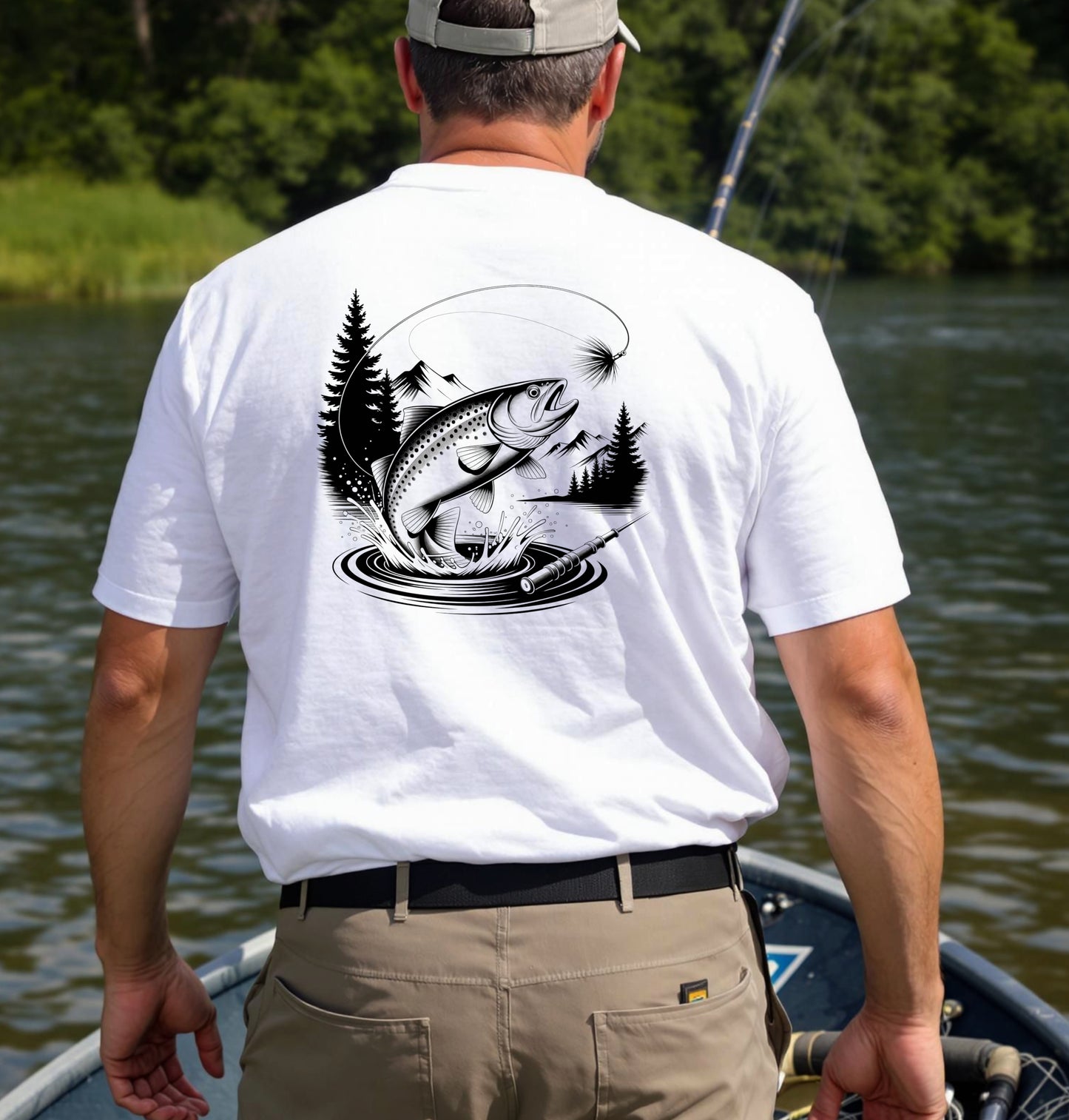 Fly Fishing T-Shirt for Men Vintage Trout Shirt