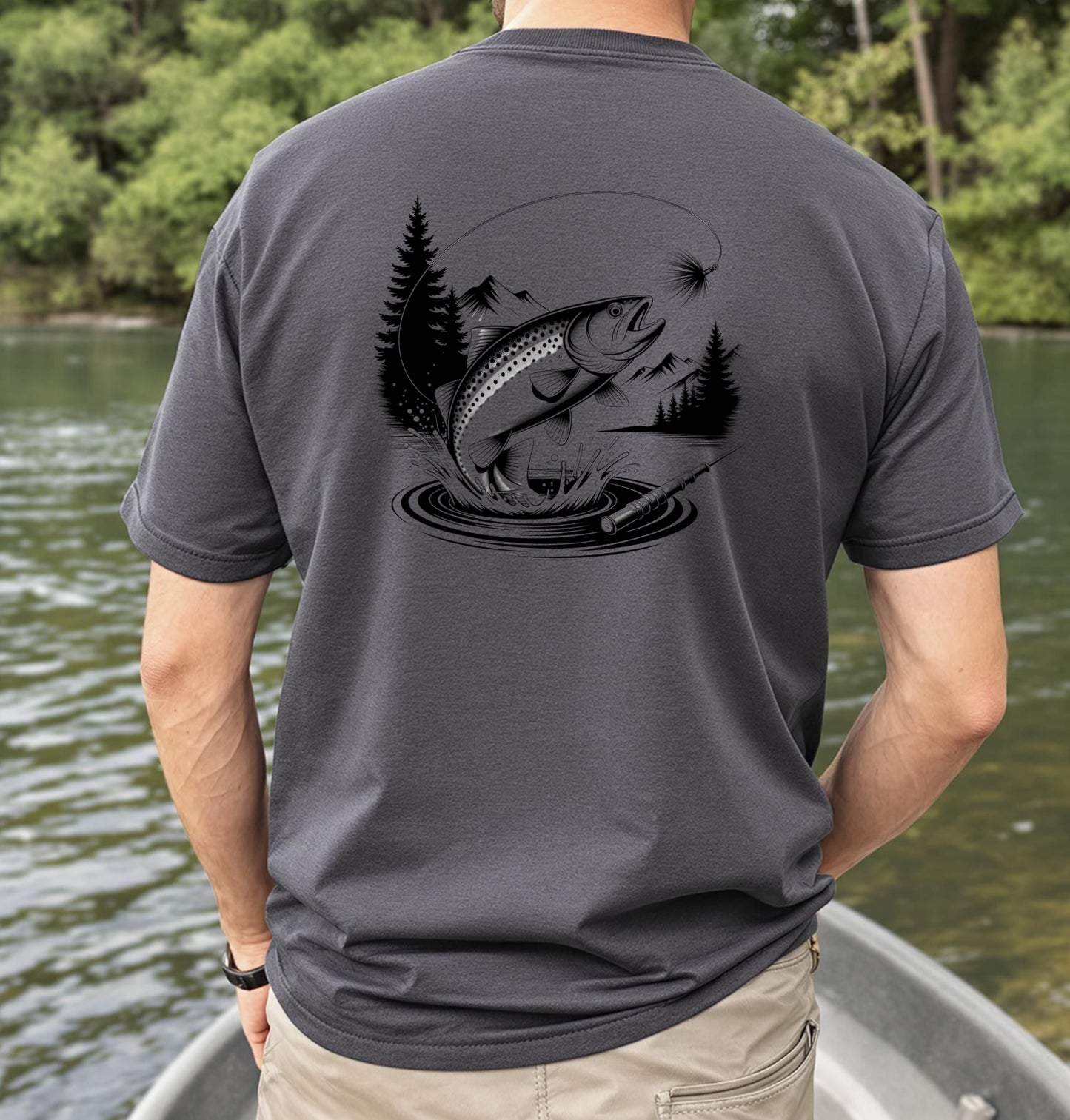 Fly Fishing T-Shirt for Men Vintage Trout Shirt