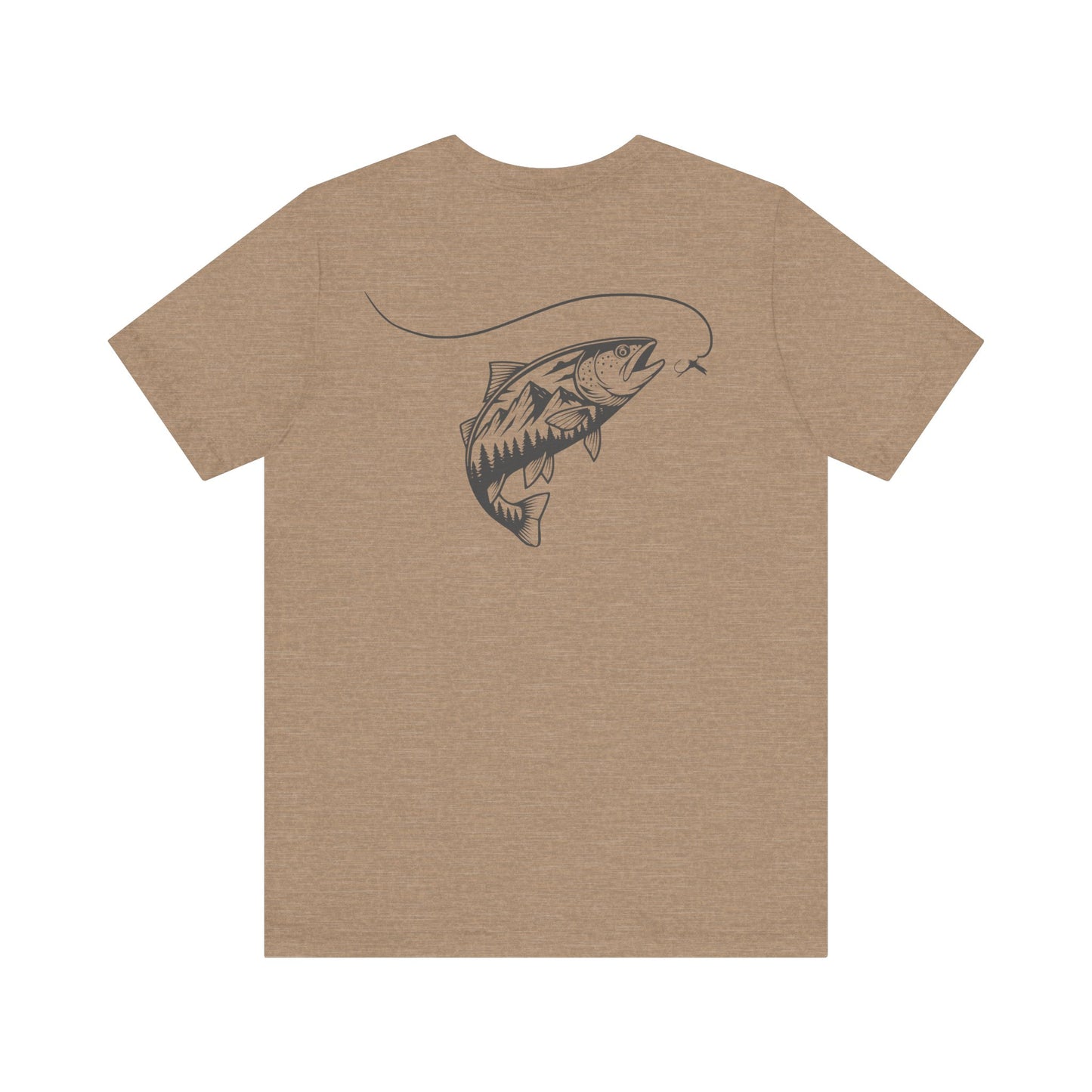 Fly Fisherman & Trout Line Art T-Shirt – Minimal Outdoor Fishing Tee | Wildridge Supply Co.