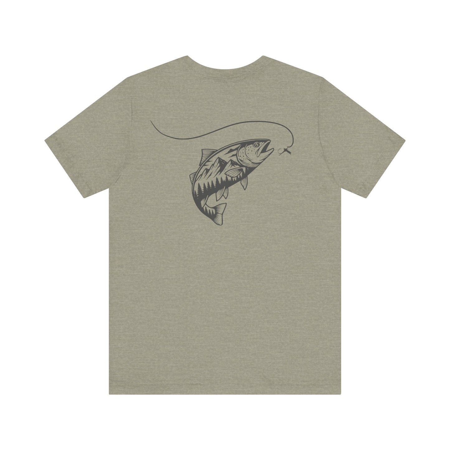 Fly Fisherman & Trout Line Art T-Shirt – Minimal Outdoor Fishing Tee | Wildridge Supply Co.