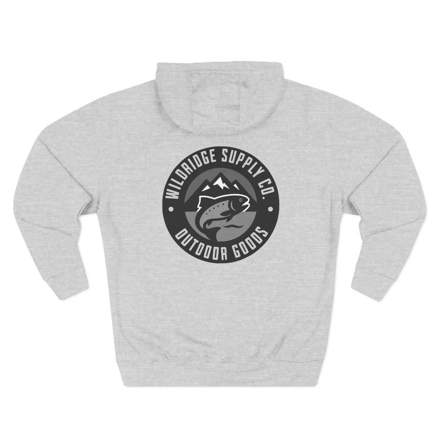 Wildridge Supply Co. Fishing Hoodie – Trout Badge Outdoor Sweatshirt for Anglers & Adventurers