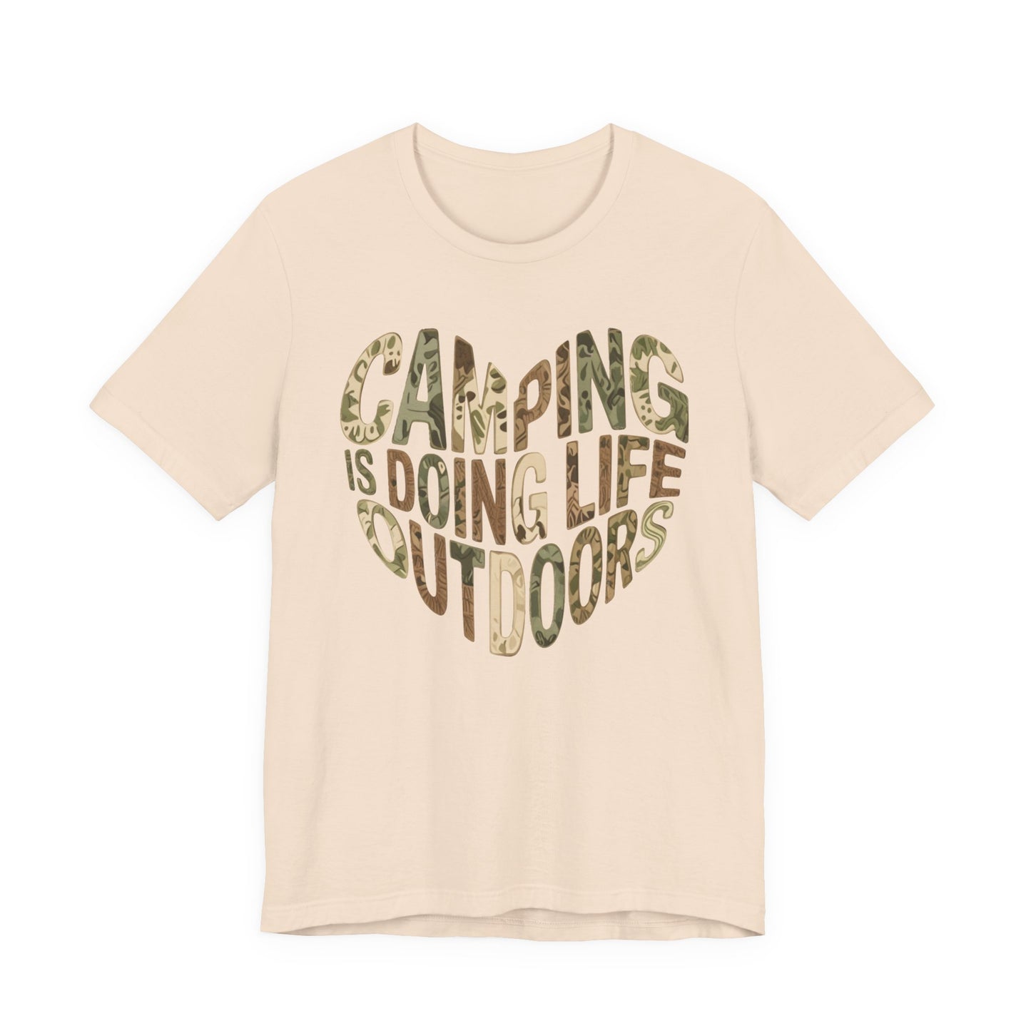 Camping Is Doing Life Outdoors T-Shirt – Camo Print Nature Lover Tee