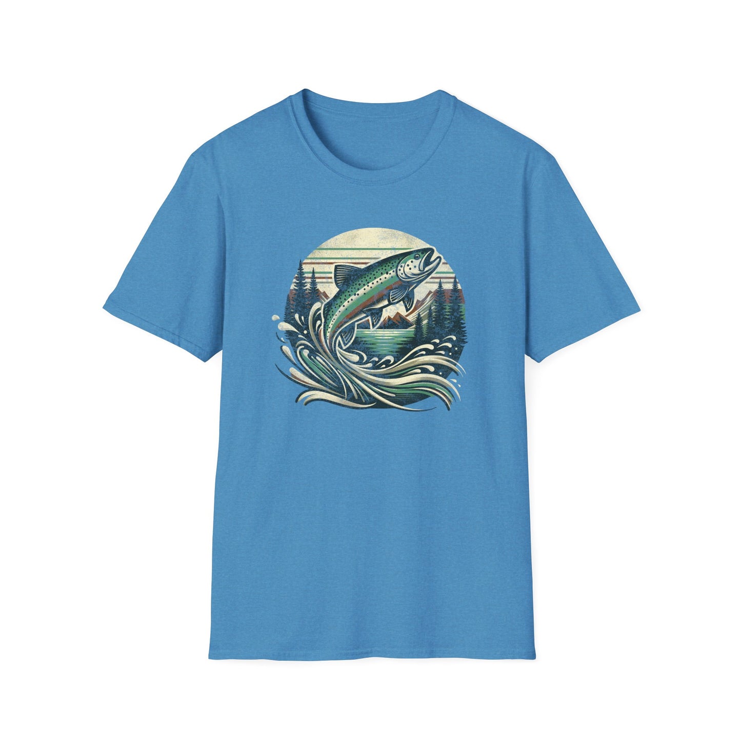 Wildridge Supply Co. “Vintage Leaping Trout” T-Shirt – Retro Fly Fishing Graphic | Outdoor Cabin Lifestyle Tee