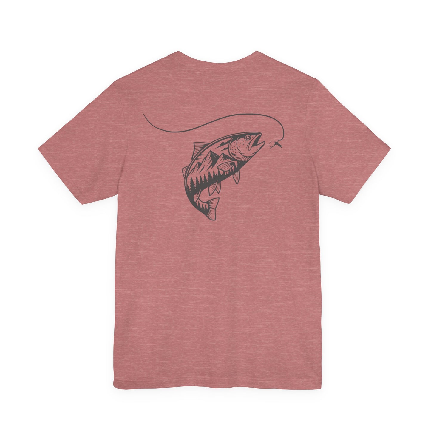 Fly Fisherman & Trout Line Art T-Shirt – Minimal Outdoor Fishing Tee | Wildridge Supply Co.