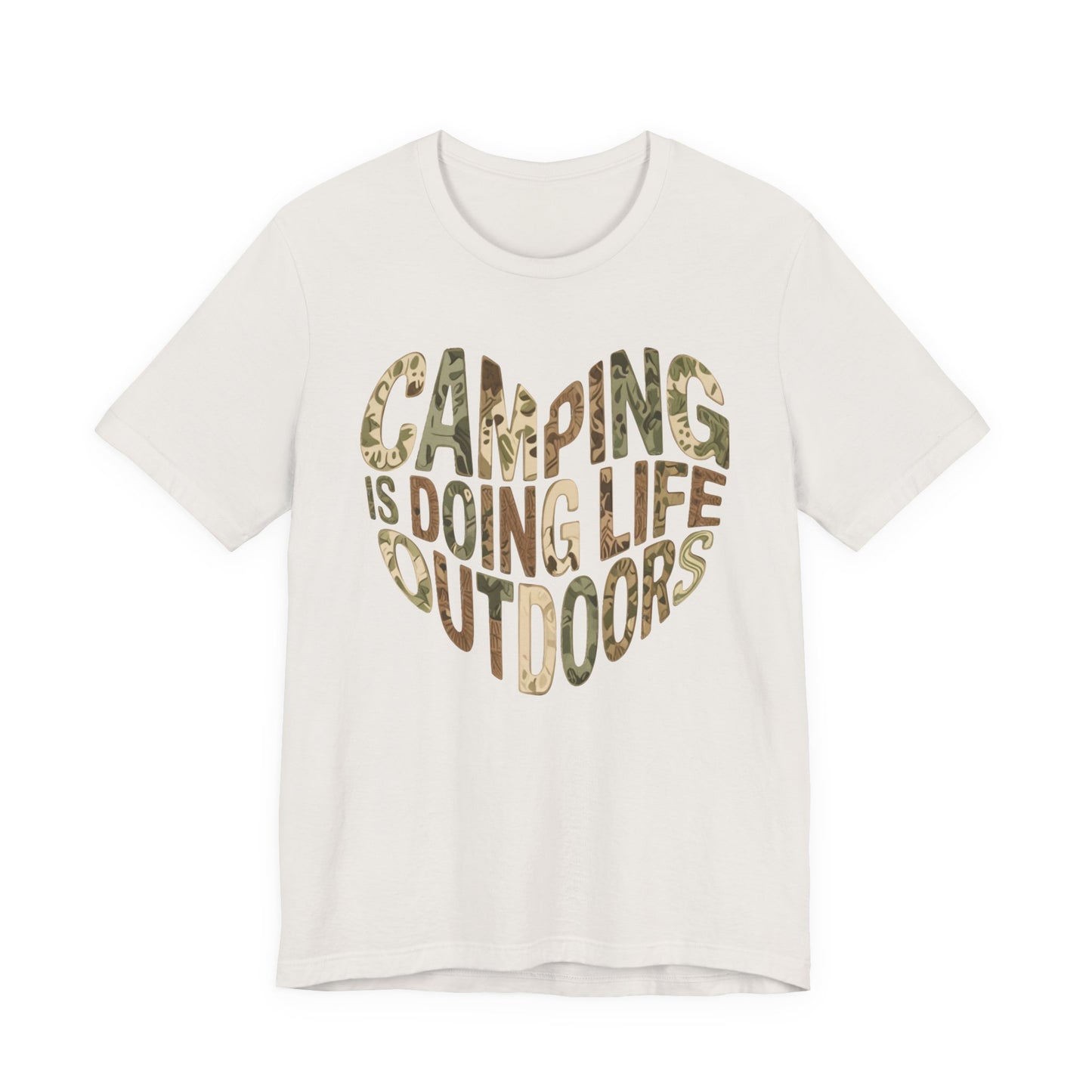 Camping Is Doing Life Outdoors T-Shirt – Camo Print Nature Lover Tee