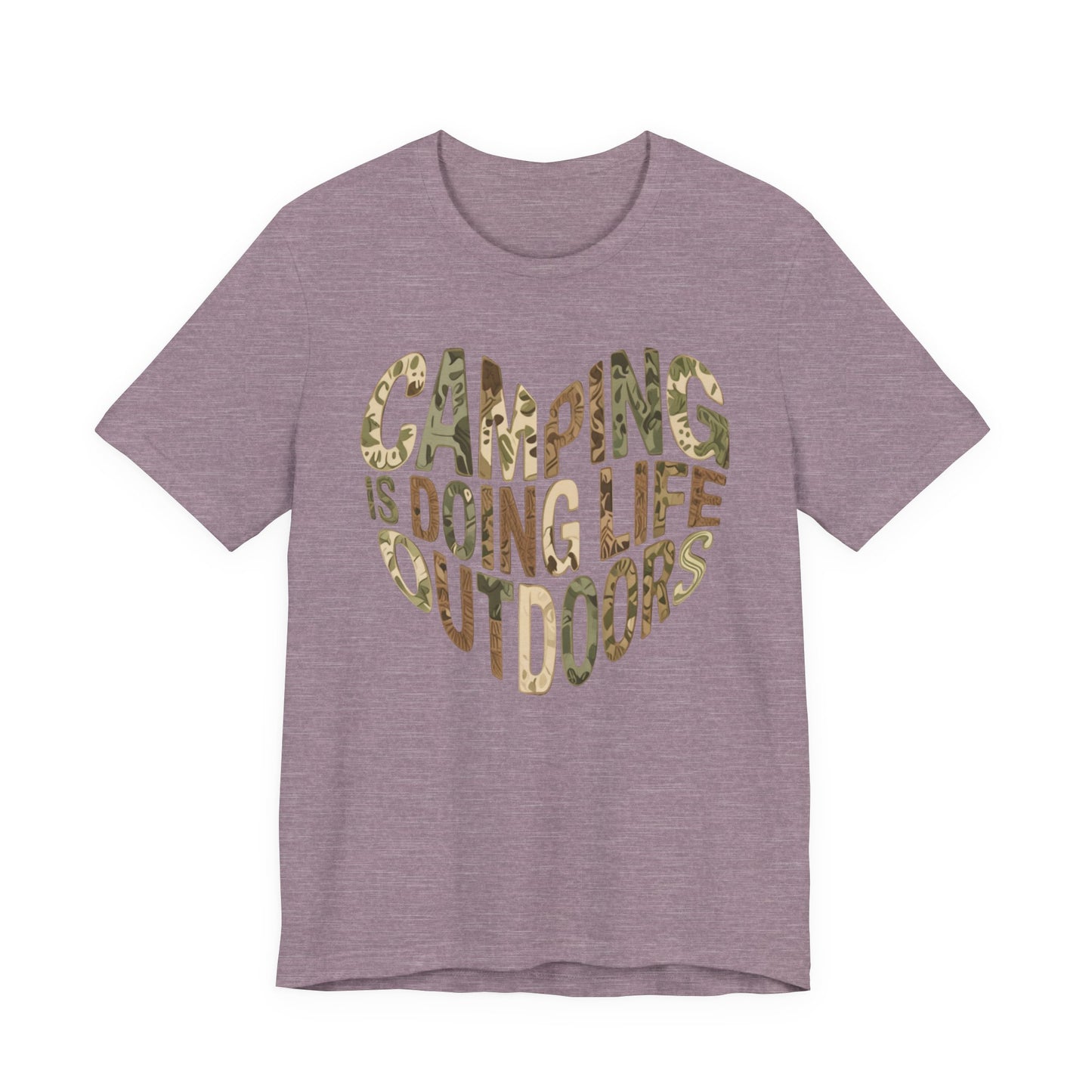 Camping Is Doing Life Outdoors T-Shirt – Camo Print Nature Lover Tee
