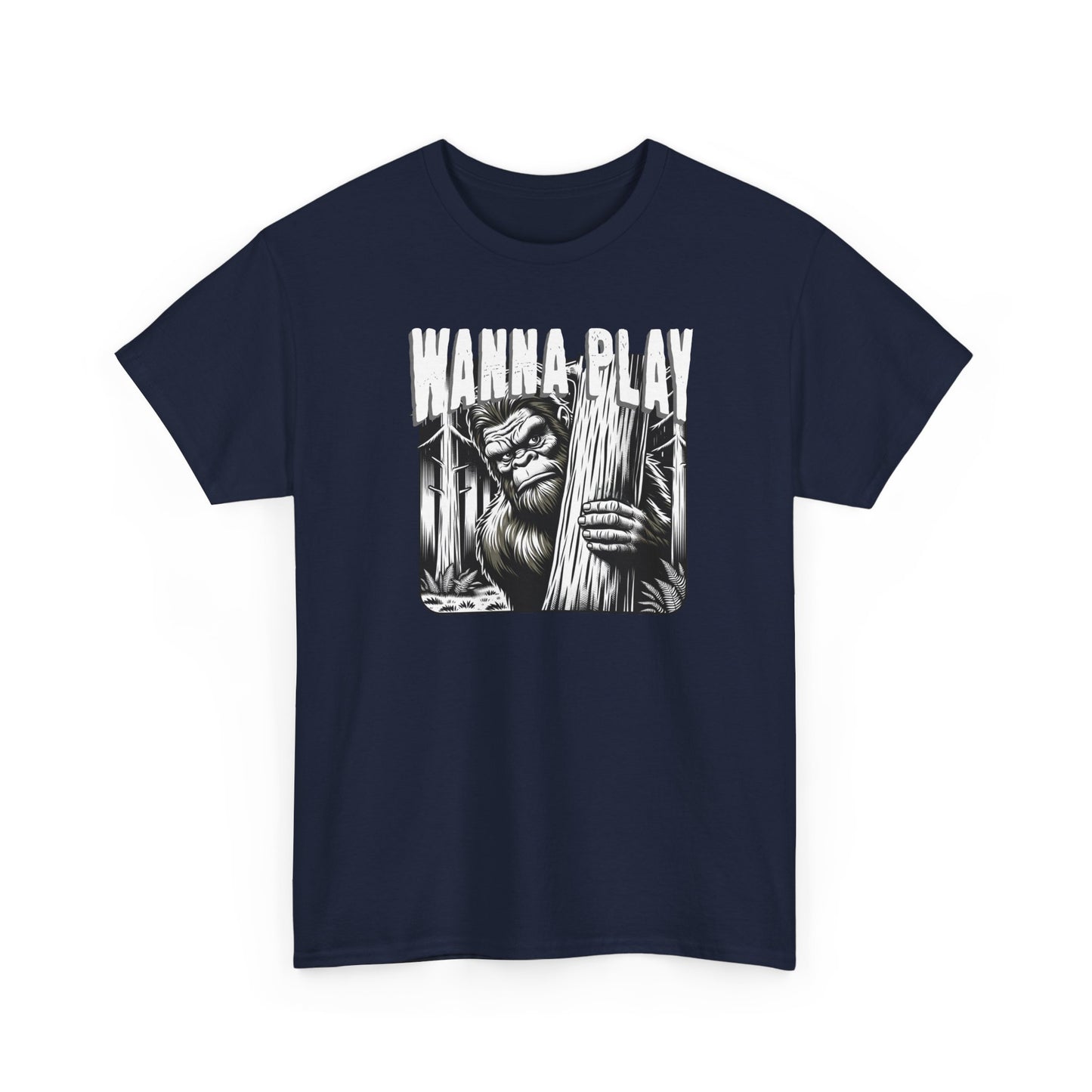 Bigfoot “Wanna Play” Tee – Cryptid Horror Graphic Shirt