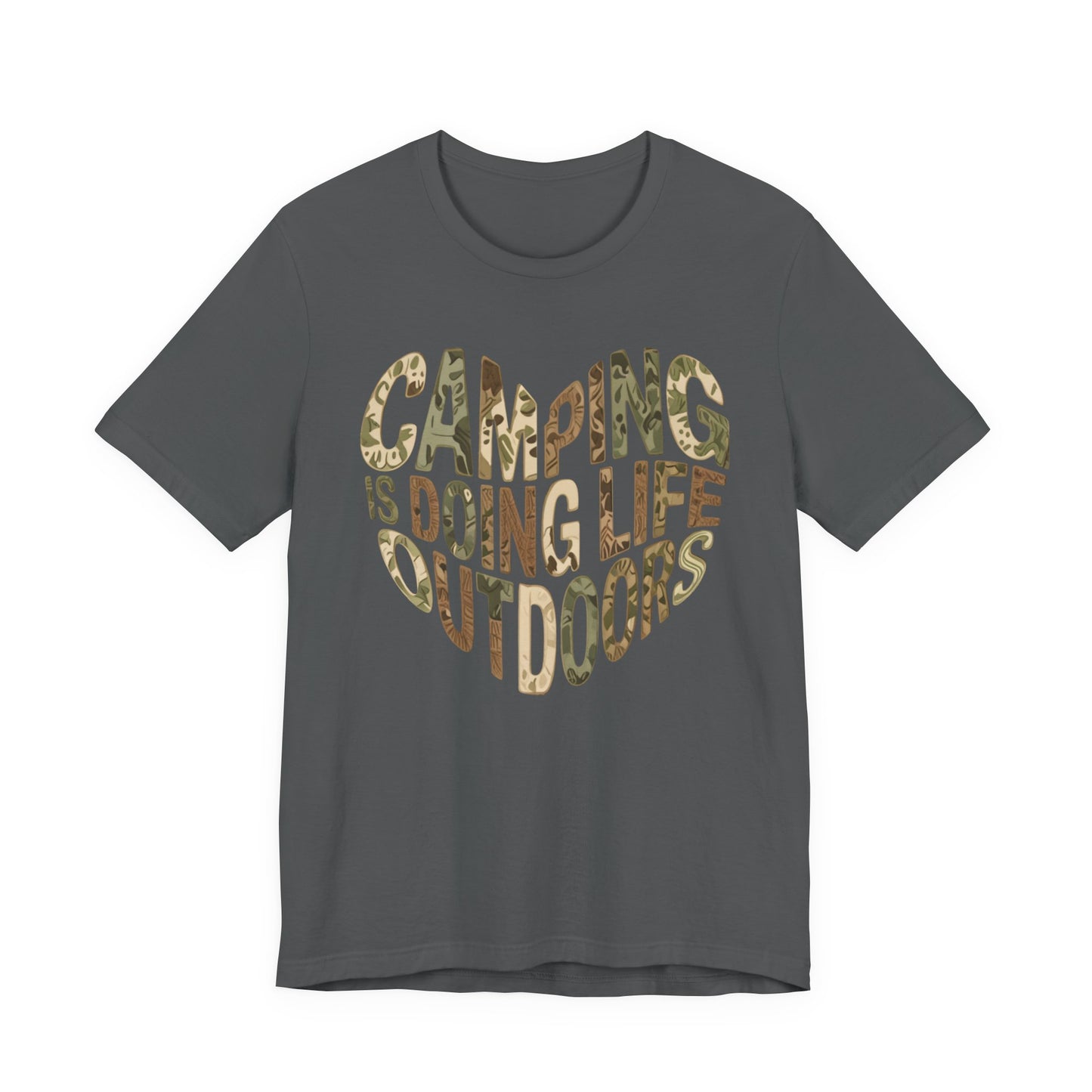 Camping Is Doing Life Outdoors T-Shirt – Camo Print Nature Lover Tee