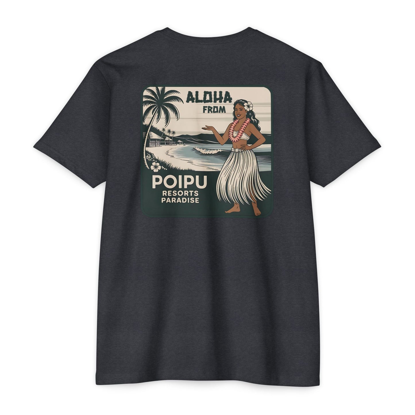 Aloha From Poipu - Retro Hula Resort Tee Coastal Lifestyle Shirt