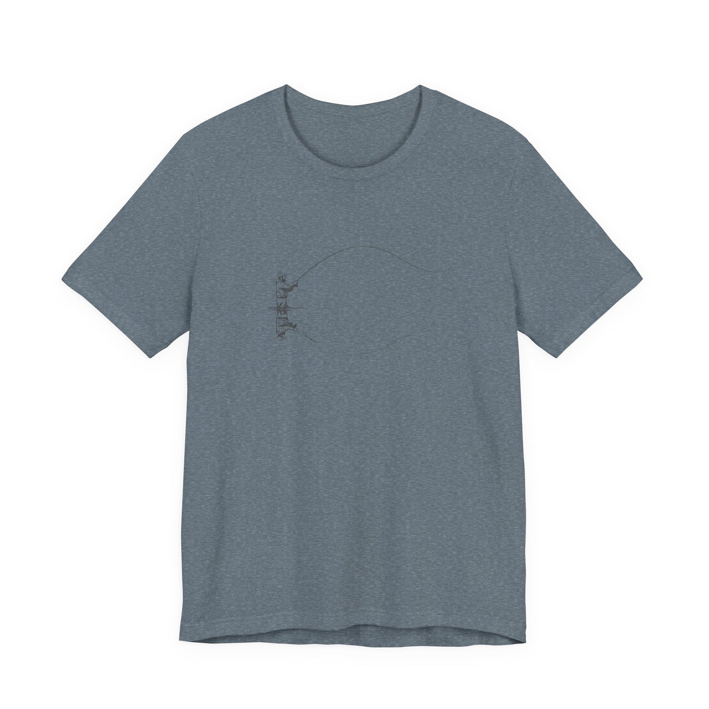 Fly Fisherman & Trout Line Art T-Shirt – Minimal Outdoor Fishing Tee | Wildridge Supply Co.