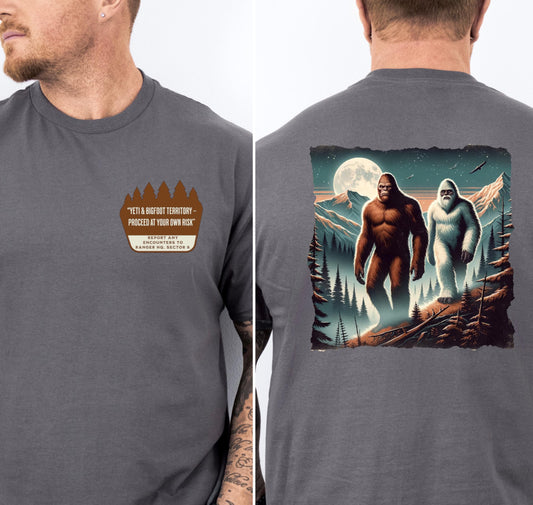 Bigfoot and Yeti Shirt Tee Perfect for Camping Trips Gift for Sasquatch Enthusiasts Hiking Apparel Bigfoot T-shirt for National Park Lovers