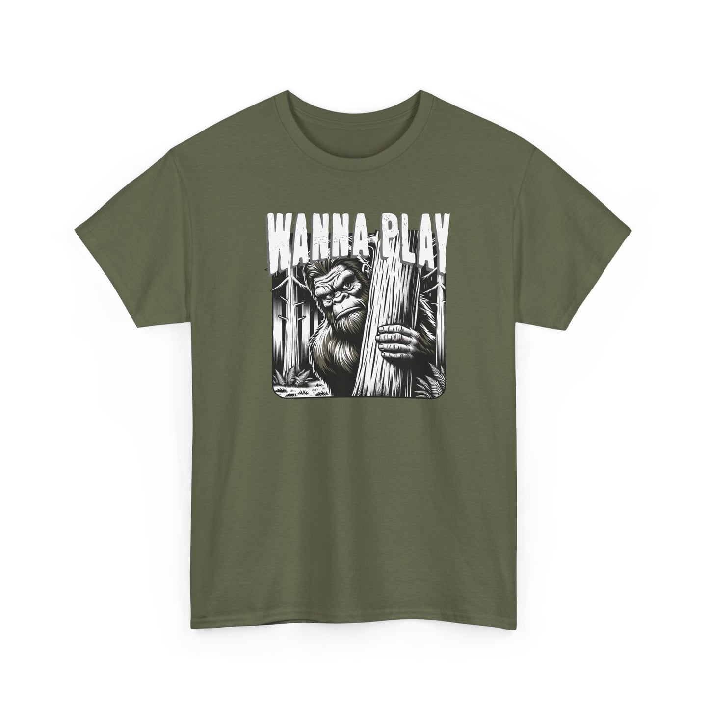 Bigfoot “Wanna Play” Tee – Cryptid Horror Graphic Shirt