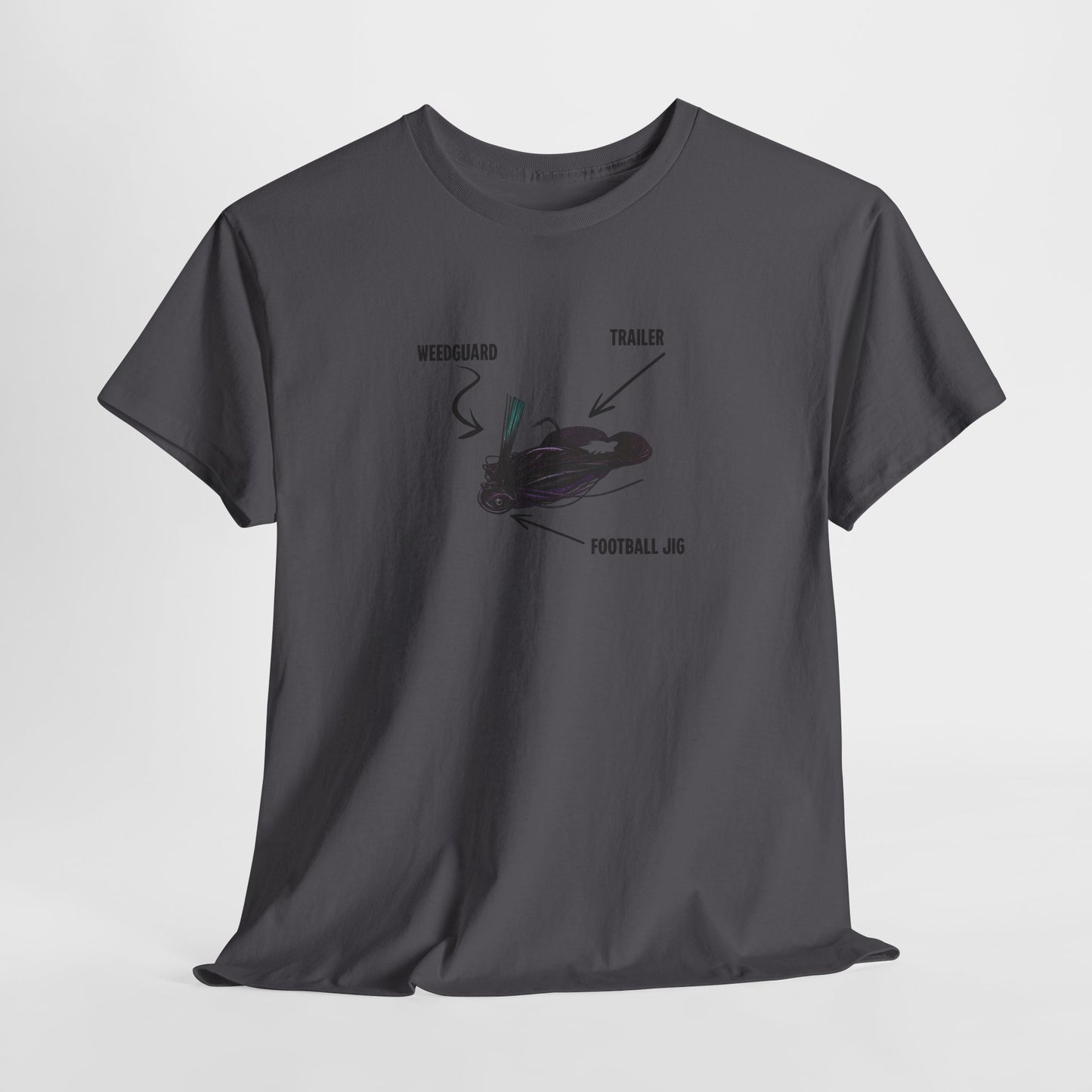 Football Jig Fishing T-Shirt – Lure Diagram Bass Fishing Tee