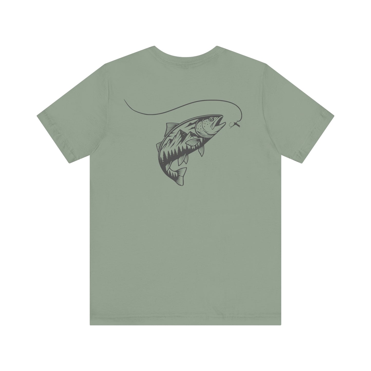 Fly Fisherman & Trout Line Art T-Shirt – Minimal Outdoor Fishing Tee | Wildridge Supply Co.