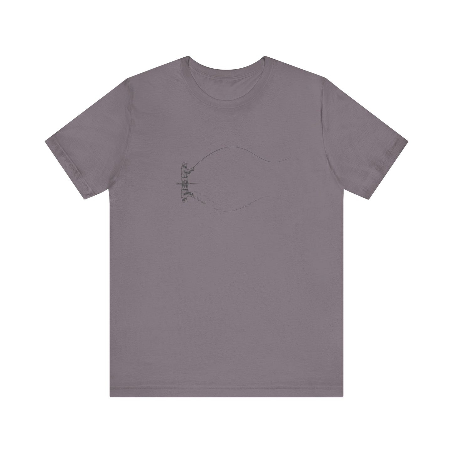Fly Fisherman & Trout Line Art T-Shirt – Minimal Outdoor Fishing Tee | Wildridge Supply Co.