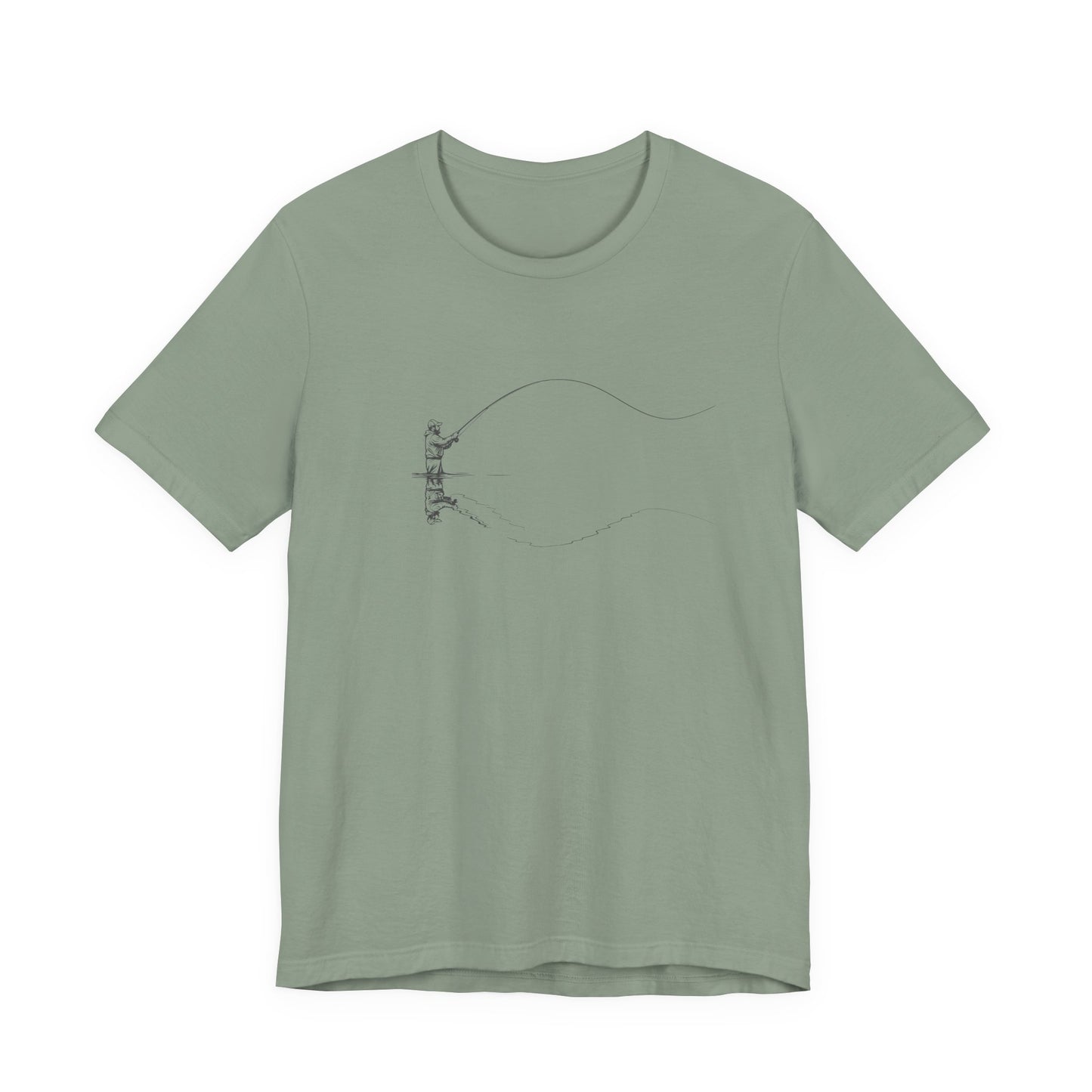 Fly Fisherman & Trout Line Art T-Shirt – Minimal Outdoor Fishing Tee | Wildridge Supply Co.