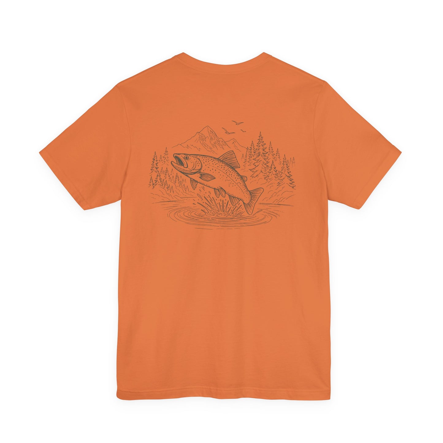 Trout Fishing T-Shirt | Mountain Lake Outdoor Tee Fly Fishing Graphic Shirt for Anglers