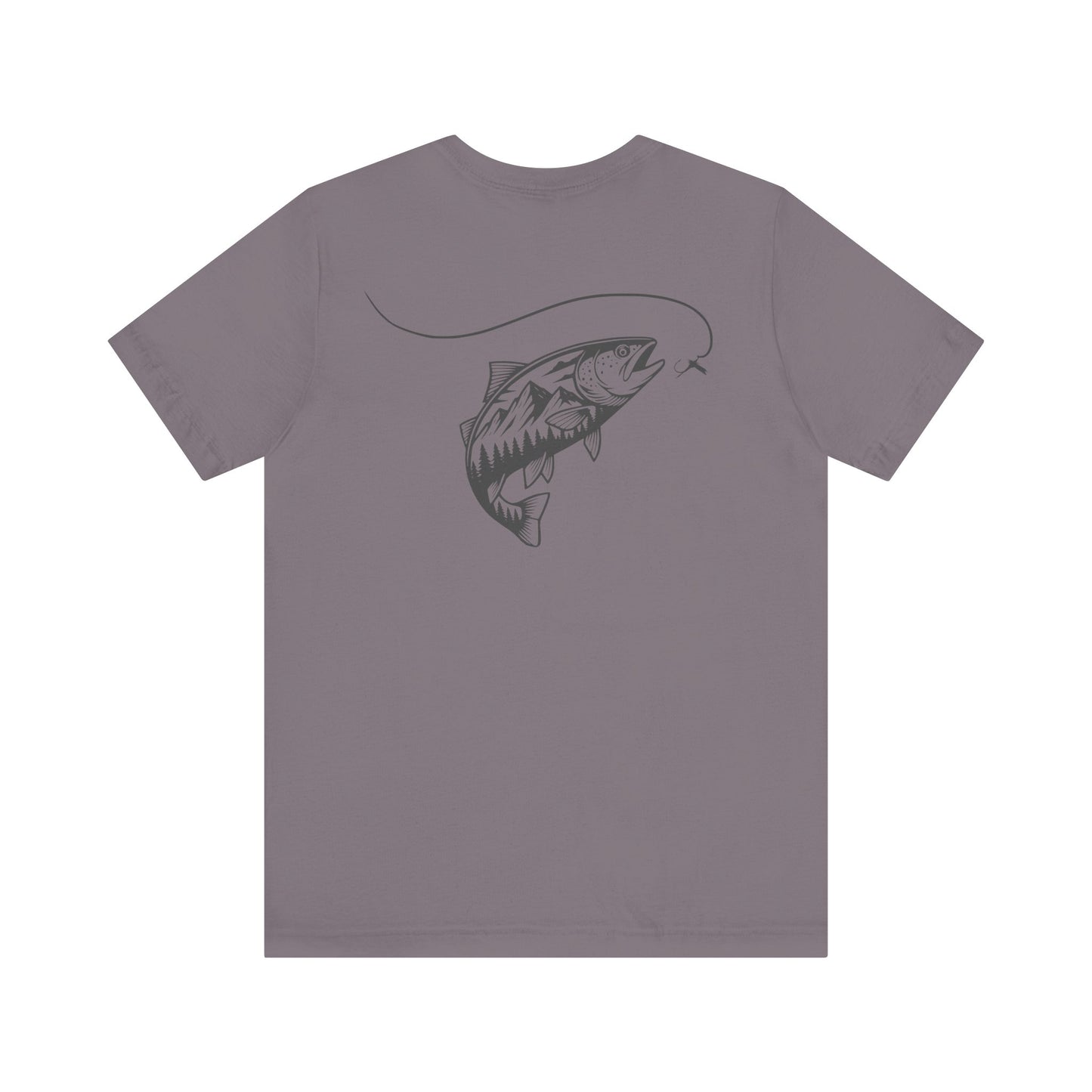 Fly Fisherman & Trout Line Art T-Shirt – Minimal Outdoor Fishing Tee | Wildridge Supply Co.