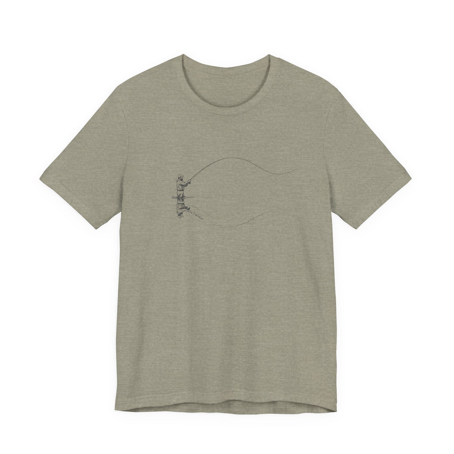 Fly Fisherman & Trout Line Art T-Shirt – Minimal Outdoor Fishing Tee | Wildridge Supply Co.