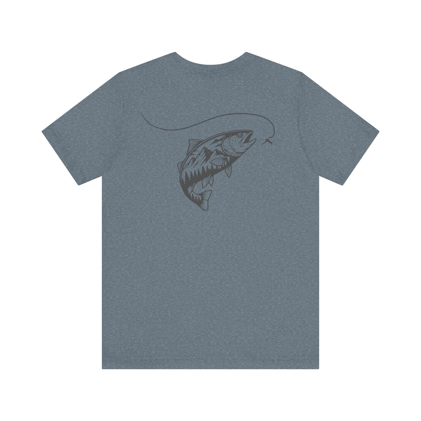 Fly Fisherman & Trout Line Art T-Shirt – Minimal Outdoor Fishing Tee | Wildridge Supply Co.