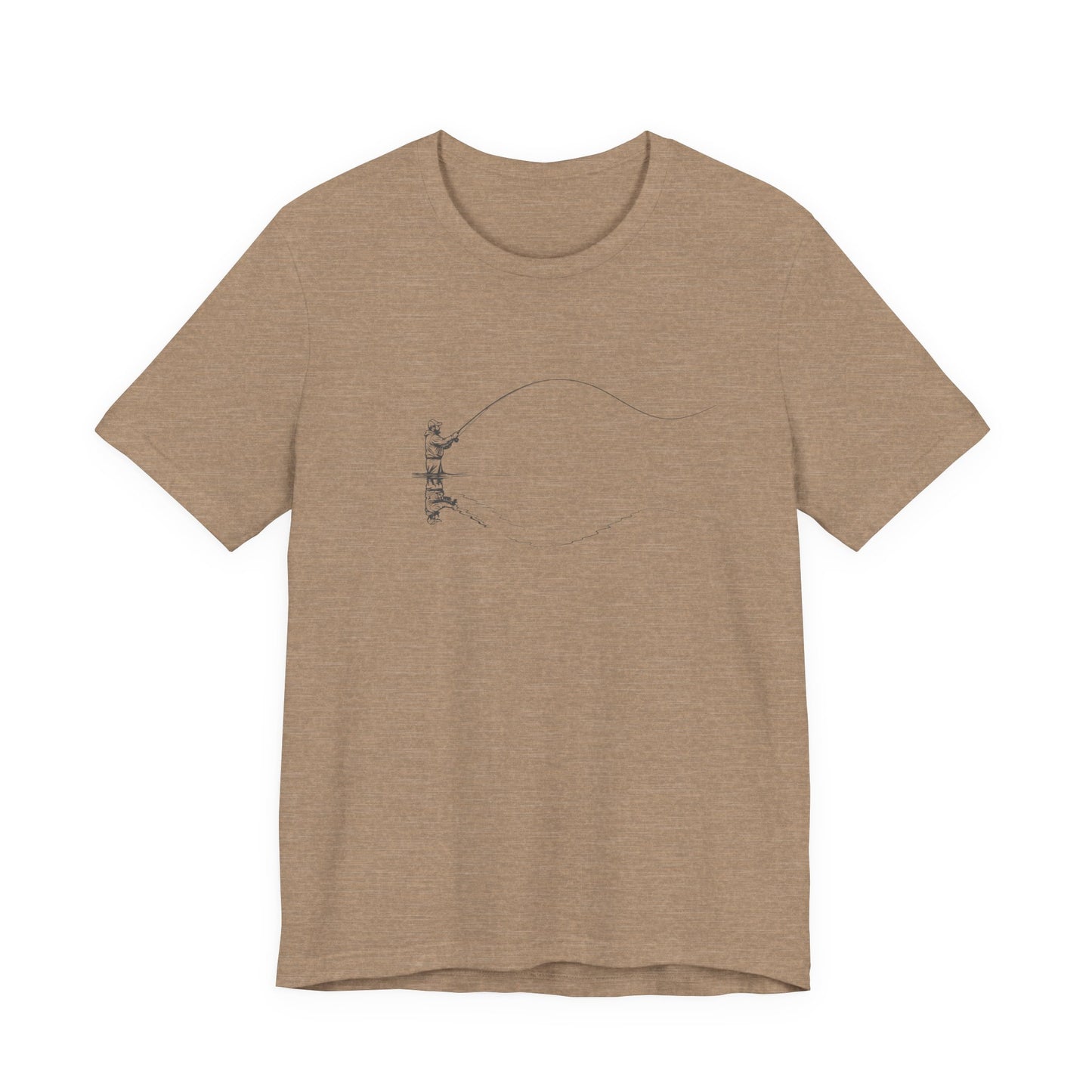 Fly Fisherman & Trout Line Art T-Shirt – Minimal Outdoor Fishing Tee | Wildridge Supply Co.