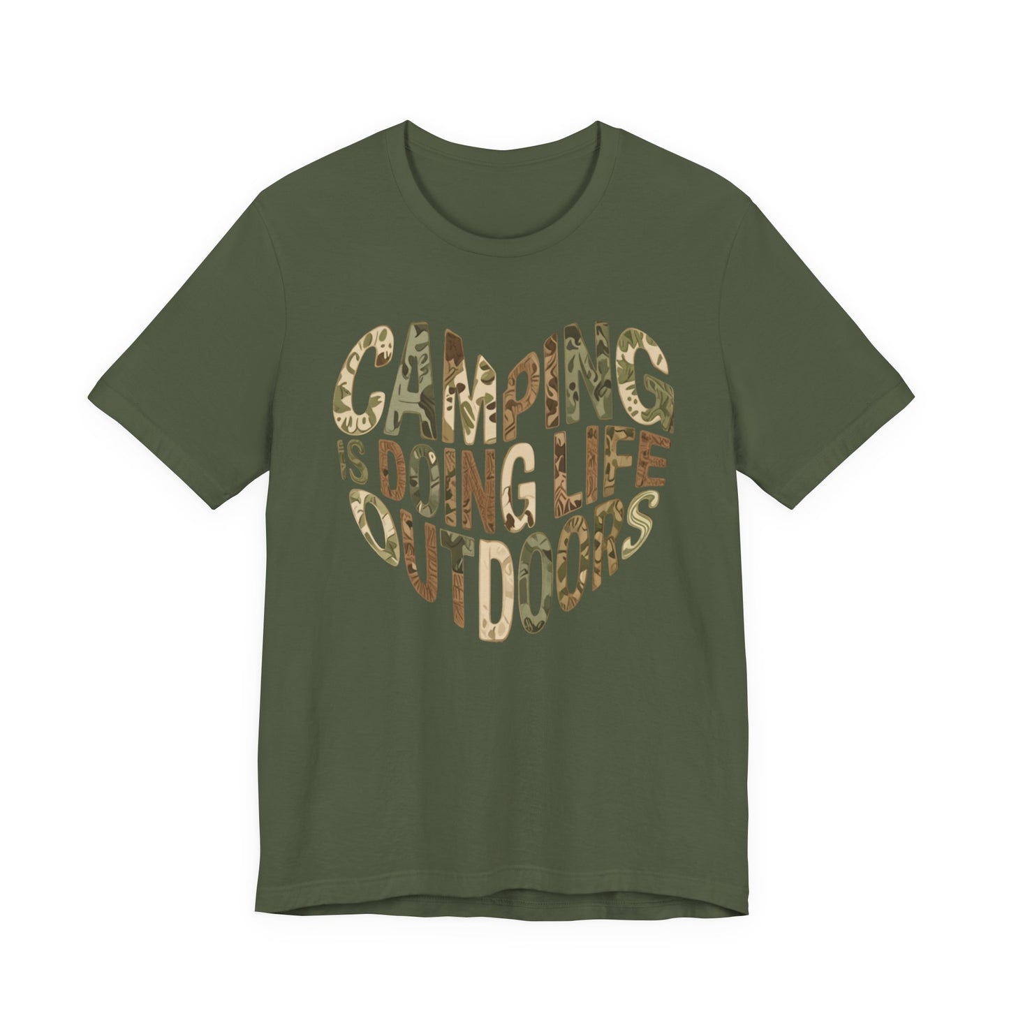 Camping Is Doing Life Outdoors T-Shirt – Camo Print Nature Lover Tee