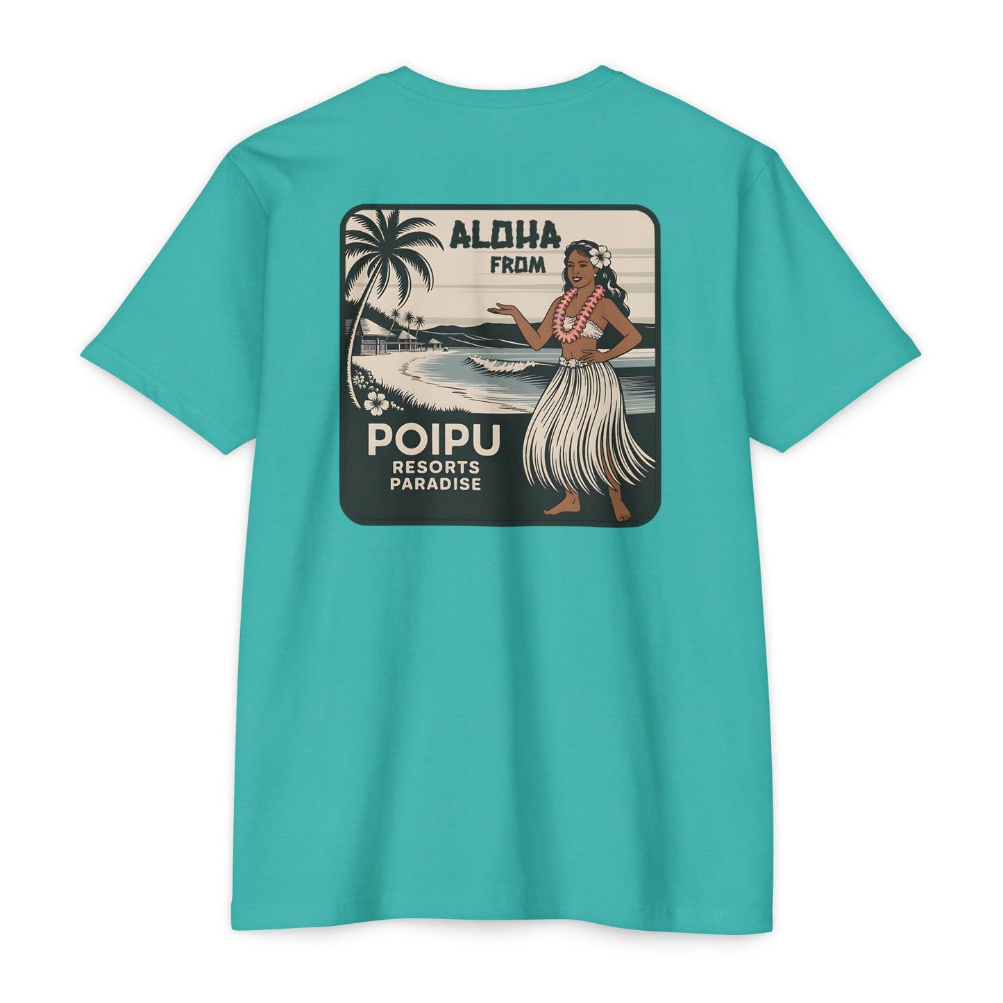 Aloha From Poipu - Retro Hula Resort Tee Coastal Lifestyle Shirt