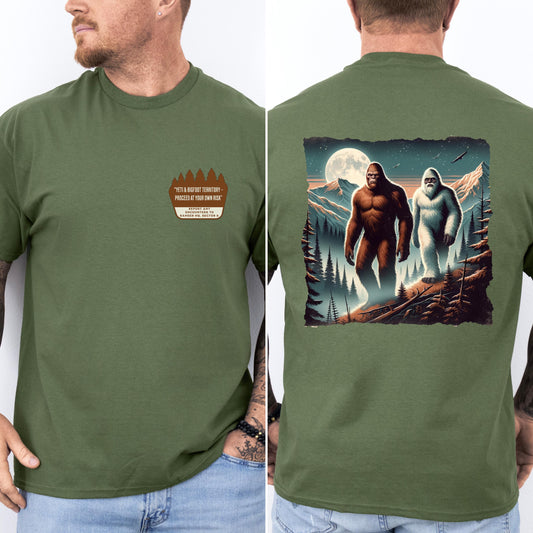 Bigfoot and Yeti Shirt Tee Perfect for Camping Trips Gift for Sasquatch Enthusiasts Hiking Apparel Bigfoot T-shirt for National Park Lovers