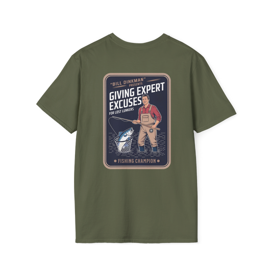 Funny Fishing T-Shirt  Lost Lunker Humor Tee for Fishermen, Anglers, Outdoor Sports & Bass Fishing Lovers
