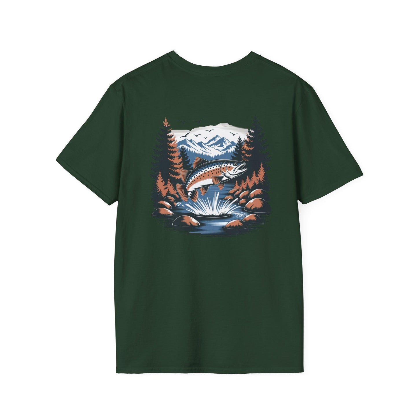 Mountain Trout Fishing Adventure Unisex T-Shirt, Fishing Graphic Tee, Outdoor Nature Lover Shirt, Fisherman Gift, Camping Apparel