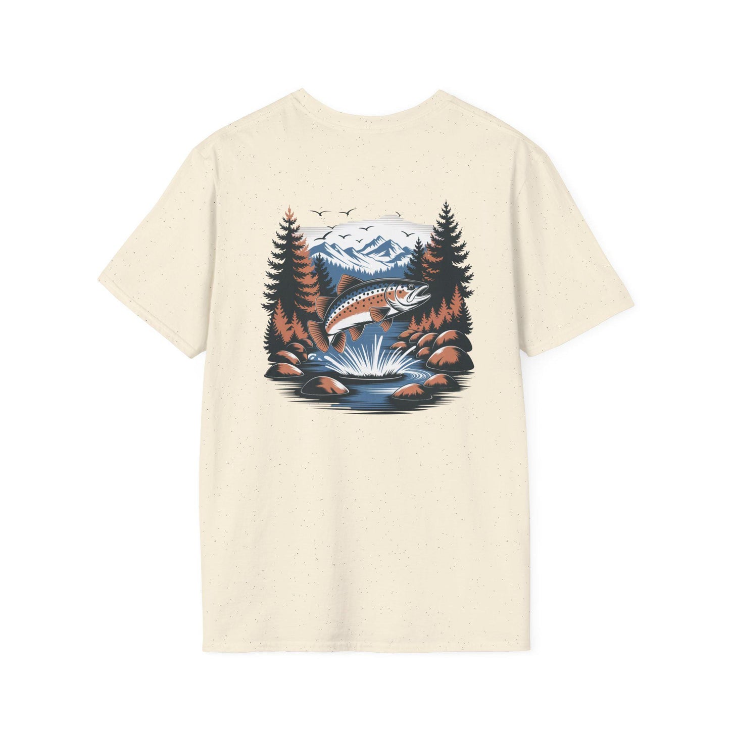 Mountain Trout Fishing Adventure Unisex T-Shirt, Fishing Graphic Tee, Outdoor Nature Lover Shirt, Fisherman Gift, Camping Apparel